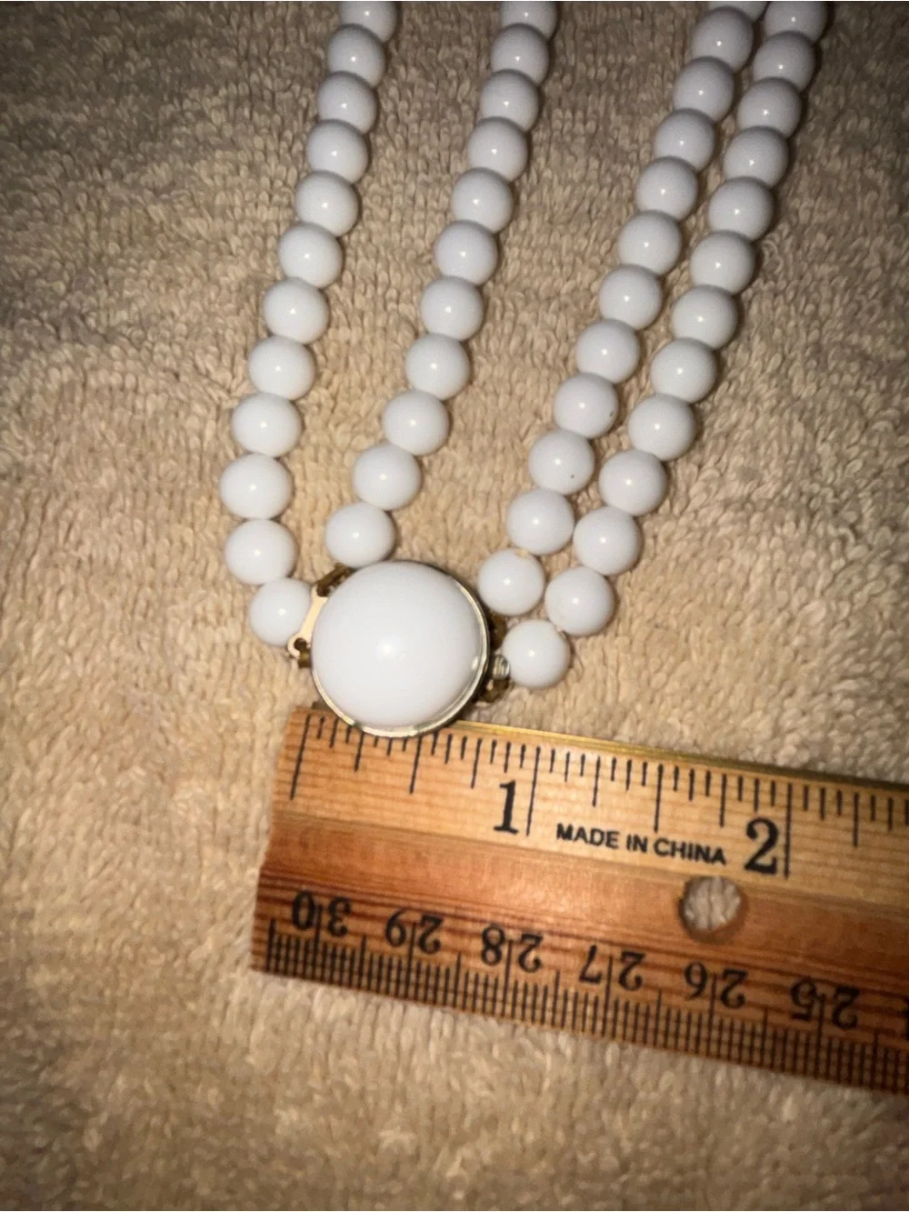 Vintage 1960s Multi Strand White Beaded Statement Necklace